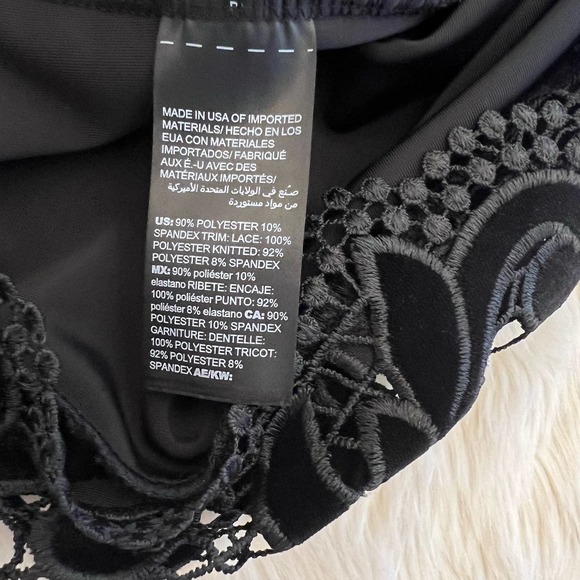 Chico's Black Velvet Top with Lace Trim Size 3 (US 16/18) - Picture 8 of 15